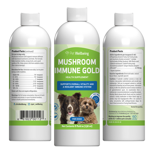 Mushroom Immune Gold - Holistic Complementary Immune and Antioxidant Support for Dogs