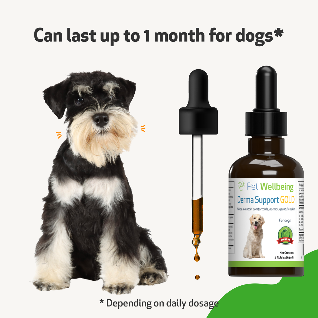 Derma Support Gold for Dog Healthy Coat Odor Itching Pet